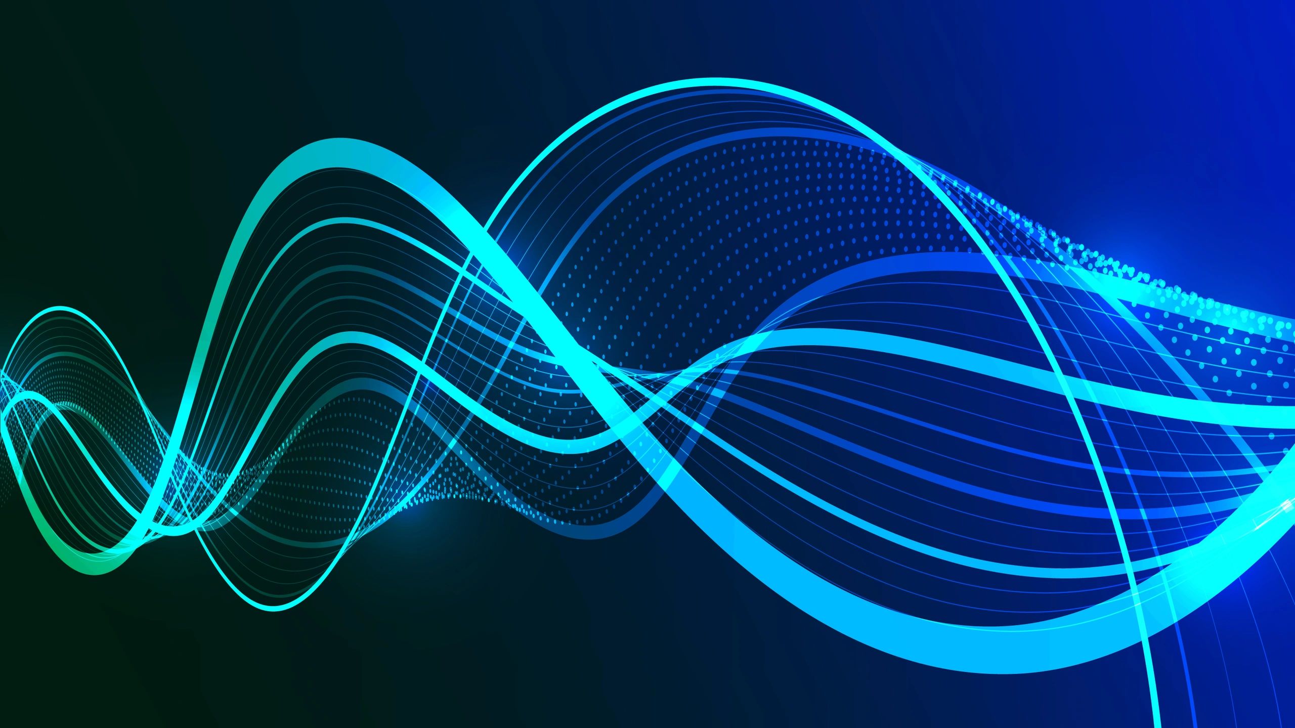 Abstract teal-blue cosmic energy wave illustration