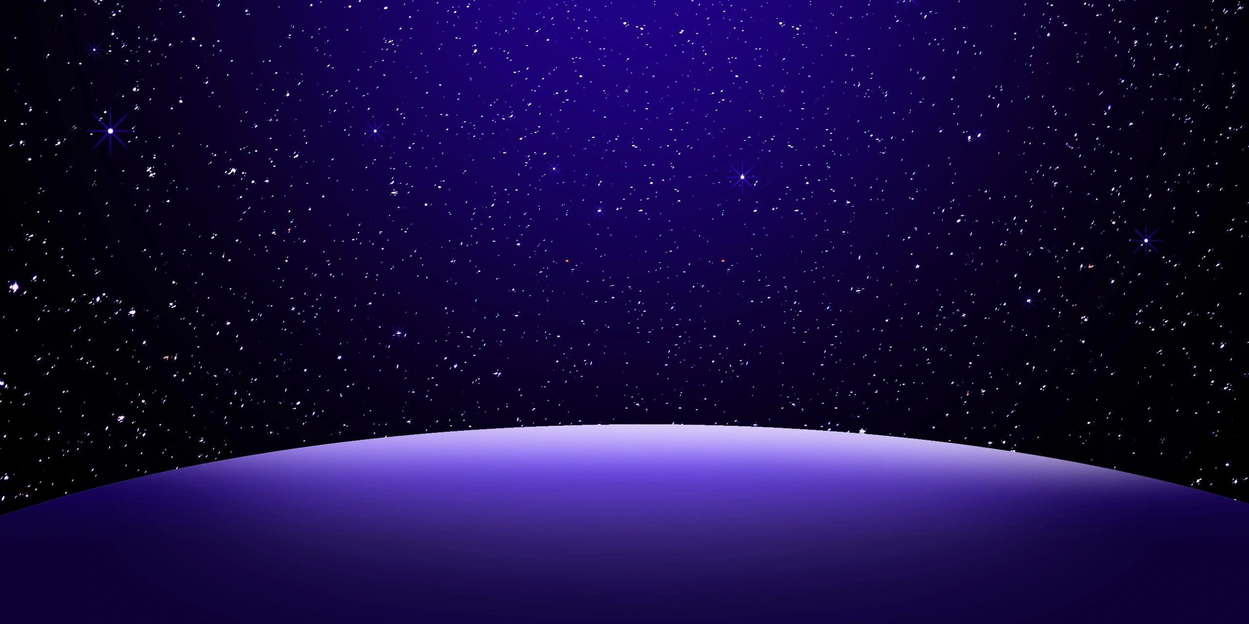 Vibrant cosmic illustration with stars and purple-blue nebula